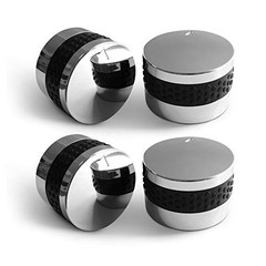 Grill Control Knob 4 Pack, Gas Burner Replacement, Chrome Plated Plastic with