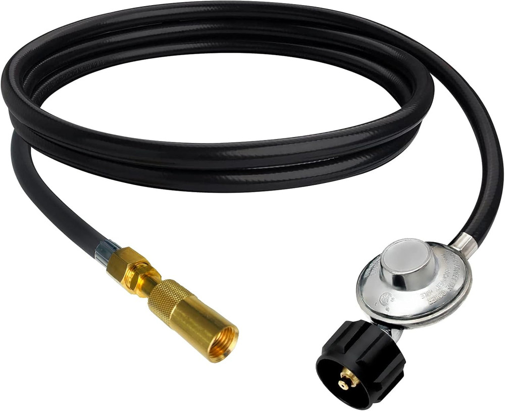 MCAMPAS QCC1 Universal Grill Regulator Hose with Coleman Threaded Regulator for