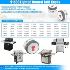 Weber Summit Lighted Grill Control Knobs Compatible 91538 Grill Accessories