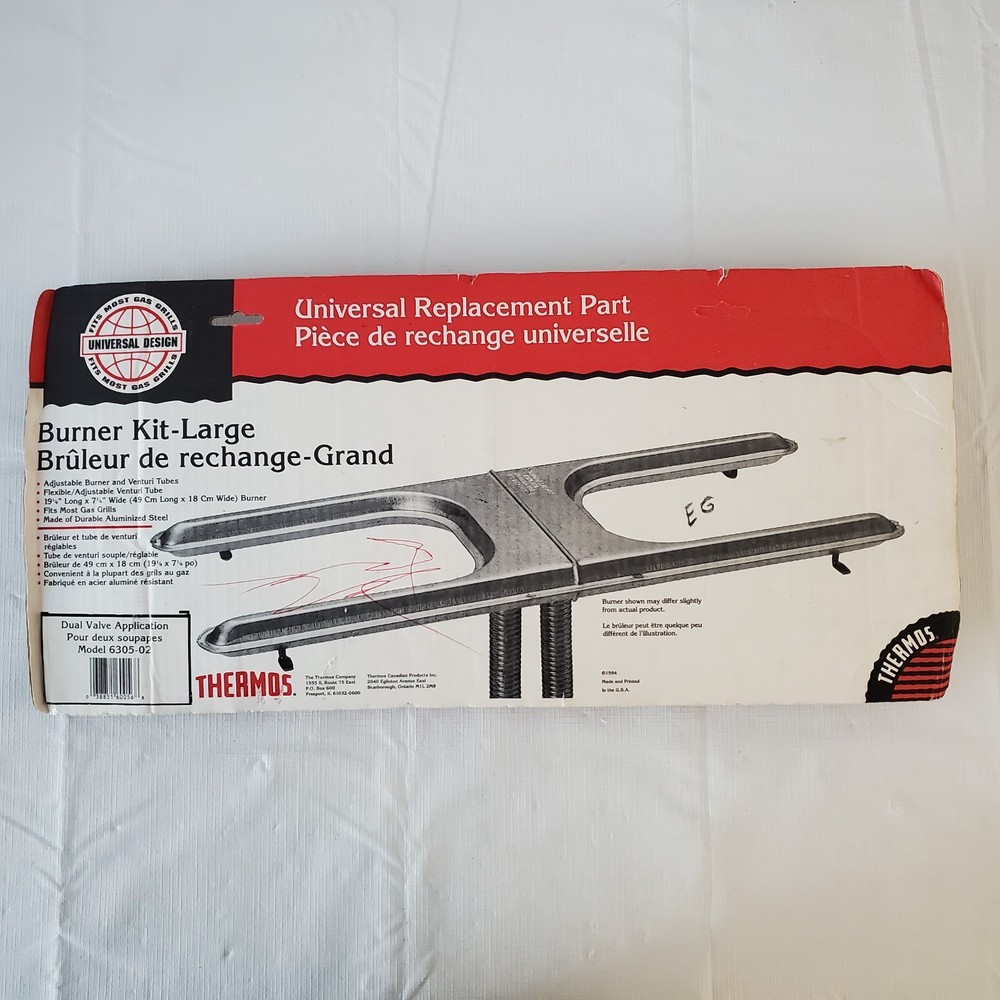 THERMOS Brand Universal H Burner Kit Dual Valve 6305-02 Fits Most Gas Grills