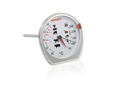 Roasting and Oven Thermometer, Combined Display for Oven Temperature and Core Te