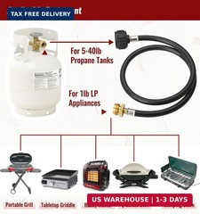 CALPOSE 6 Feet Propane Adapter Hose, 1lb to 20lb Adapter Converts 1lb Appliances