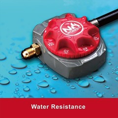 NO WORRIEZ Safety Auto Shut-Off Gas Timer 1 hr, Set_3/8″ W/ Fixed Hose, Red