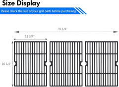 Grates DGB610SSP DGF600SSP for Dyna Glo Gas Grill 6 Burner Cast Iron 3Pcs