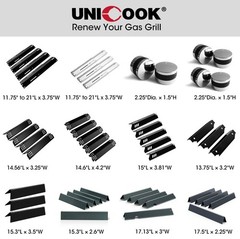 4 Pack Grill Heat Plates Adjustable 11.75-21″ Burner Covers Flame Tamers