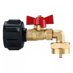 90 Degrees QCC1 Propane Refill Pressure Elbow Adapter & ON-Off Control Valve 1LB