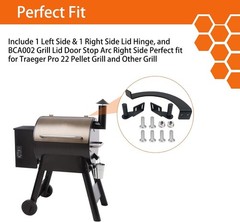 Grill Lid Door Stop Arc & Grill Lid Hinge Kit for Traeger Grills, BCA002 Grill L