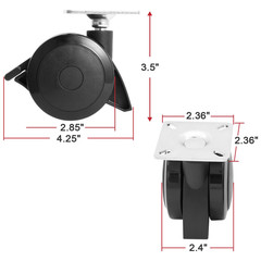 69828 69827 Locking Caster for Weber Spirit 200 300 Series Grills, 4 Pack Caster