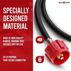 4 ft Heavy-Duty Propane Adapter Hose – 1lb to 20lb Compatibility for Outdoor Use