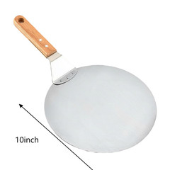 Wooden Handle Stainless Steel Pizza Peel 10 Inch for Pizza and Cake For baking