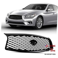 Front Bumper Cover Upper Grill Replacement for Infiniti Q50 Grille 2014-2017