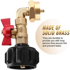 Propane Refill Adapter / Hose with ON-Off Control Valve for 1Lb To 20Lb Gas Tank