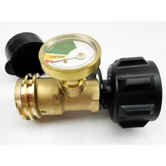 Propane Tank Gauge LP Gas Level Indicator Leak Detector Shutoff Valve Brass