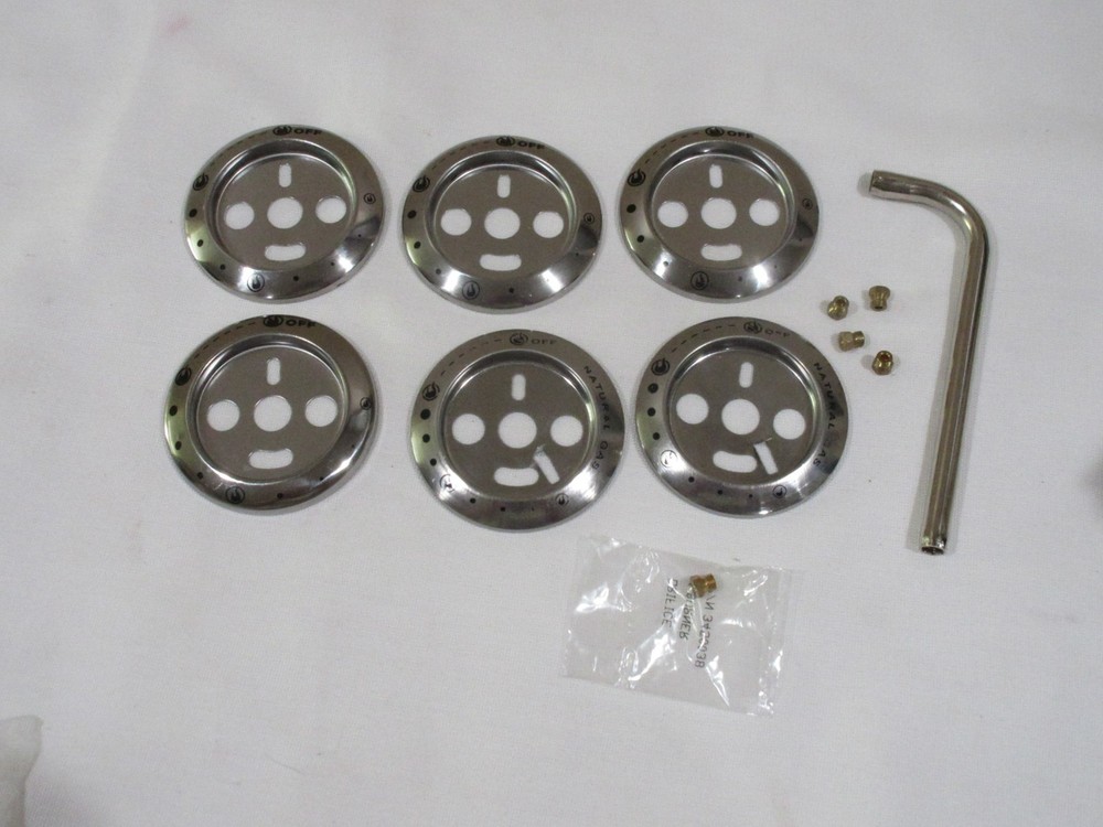 6 Natural Gas Grill Bezels with orifice Remover tool