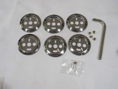 6 Natural Gas Grill Bezels with orifice Remover tool