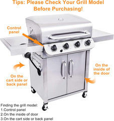Grill Replacement Parts for Charbroil 4 Burner Heat Plate Crossover Tube Igniter