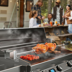 Stainless Steel Rotisserie Kit for Gas Grills with a Cookbox up to 39’’ – Includ