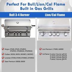 47628 16631 Flame Tamer 16520 Heat Shield Grill Replacement Parts for Bull Gr…