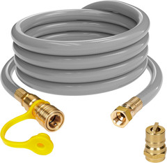 15-Foot Natural Gas Hose with Adapter, 1/2-Inch Diameter, for Tri Fuel Generato