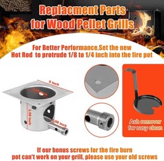 Pellet Grill Replacement Parts for Fire Burn Pot + Ignitor + Fan + Motor