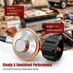 Blackstone 17″&22″ Propane Hose Adapter 5FT Regulator 90° Degree Elbow