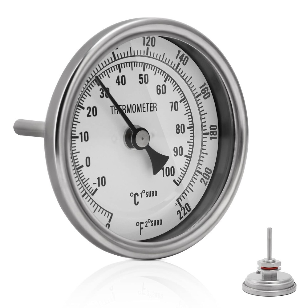 FERRODAY 1/2 NPT Stainless Steel Thermometer Dial Thermometer 1/2 NPT Homebre…
