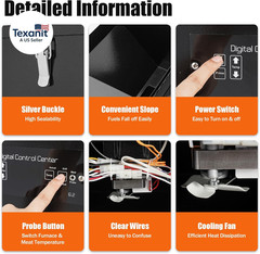 Pellet Grill Hopper Assembly, Pellet Smoker Hopper Assembly Kit with Digital Tem