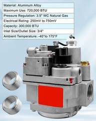 700-506 Gas Valve 200000 BTU/H Fit for Robertshaw 700 Series, Standard NEMA T…