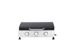 3-Burner Teppanyaki Grill Combo, Cast Iron & Enamel, 28650 BTU, Black