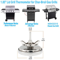 1.85″ Lid Grill Thermometer for Char-Broil Gas Grills, Stainless Steel G432-8L00