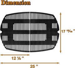 Weber Q3200 Cast Iron Grill Grate 7646 7584 Replacement 2 Pc