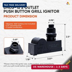 Canamax DHLG-12 2 Outlet Push Button Grill Ignitor, 2 Outlets Spark Generator –