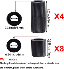 Universal Stove Oven Grill Knob Replacement w/ 12 Adapters for RV Camper 4 Pack