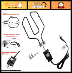Universal 1650W Electric Smoker Heating Element Kit with Adjustable Thermostat –