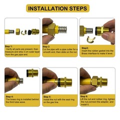 Yarzelar 1/2 Inch CSST Gas Line Kit, 33FT Corrugated Stainless Steel Flexible Ho