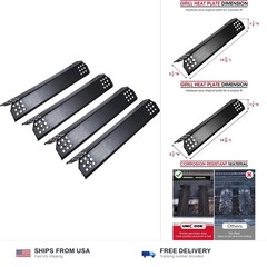 Unicook 4 Pack Porcelain Grill Heat Plate 14.56″ L, Gas Grill Replacement Par…