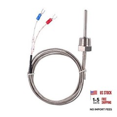Waterproof K Type Thermocouple – Jaybva Grounded Temperature Sensor 1/2″ K Type