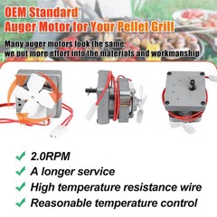 Pellet Grill Replacement Parts for Fire Burn Pot + Ignitor + Fan + Motor