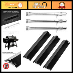 Heavy Duty Stainless Steel Burner Tube & Heat Plate Shield for Pit Boss 1100 Gri