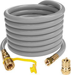 25-Foot Natural Gas Hose with Adapter, 1/2-Inch Diameter, for Tri Fuel Generato