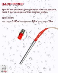 AC Hot Rod/Grill Igniter Replacement for Traeger, Pit Boss, Camp Chef, Z-Grills