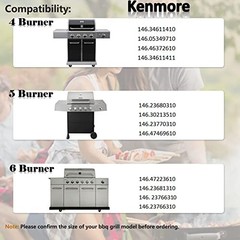 Kenmore 6 Burner Gas Grill Replacement Burner Tube Heat Plate Kit