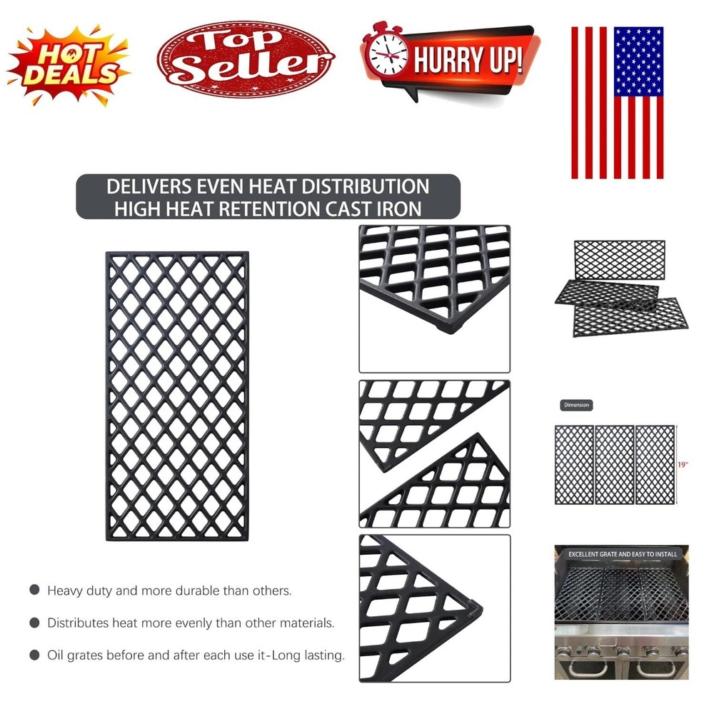 Heavy-Duty Cast Iron Grill Replacement Grates for Member’s Mark & More
