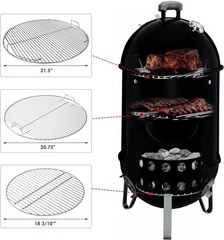 Uniflasy 7436 Upper Cooking Grate, 85041 Lower Grate, 63014 Charcoal Grate fo…