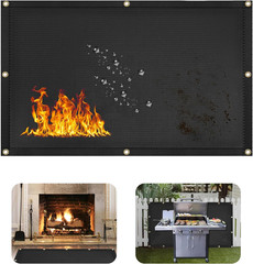 Heat Shield behind Grill Black Fireproof Cover and Screen Protect Deck Railing f