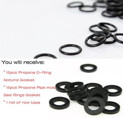 30Pcs Propane Tank Gasket & O-Rings with 1Roll PTFE Thread Seal Tapes, 0.59In Pr
