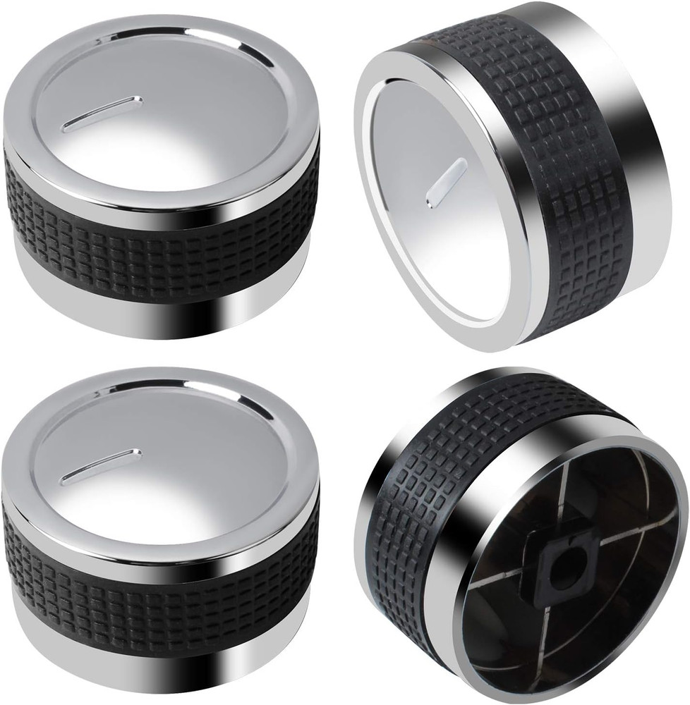 Gas Grill Knobs, Grill Control Knob Replacement Chrome Plated Plastic with Nonsl