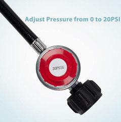 0-20 PSI Adjustable Propane Regulator with Hose 5 Ft Gas Burner Replacement Kit