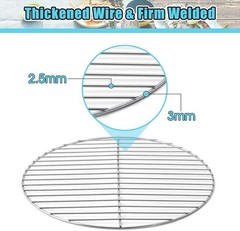 Replacement Cooking Grate for Small 13.7 Inch Charcoal Grill, Round Chromed I…