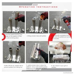 Smoke Tube 2 Pack 12 Inch Pellet Smoker Stainless Steel Tray Cold Hot Smoking